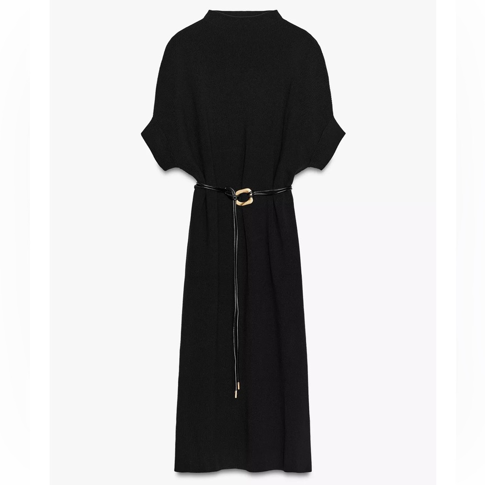 Zara Black Maxi Dress with Belt